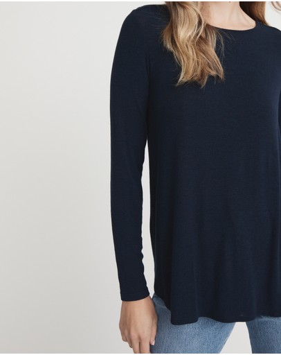 Witchery Rib Long Sleeve Crew Neck