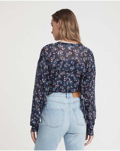 Witchery Twiggy Print Ruffle Blouse