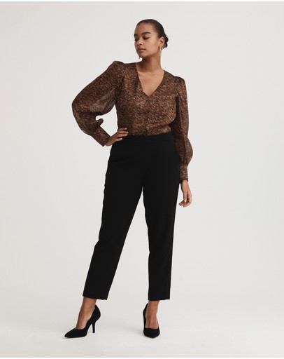 Witchery Silk Ln Kitty Print Blouse