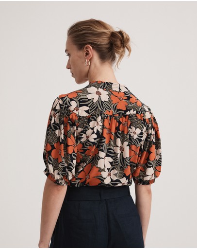 Witchery Tribal Floral Yoke Blouse