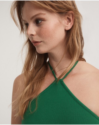 Witchery Cotton Rib Halter Tank