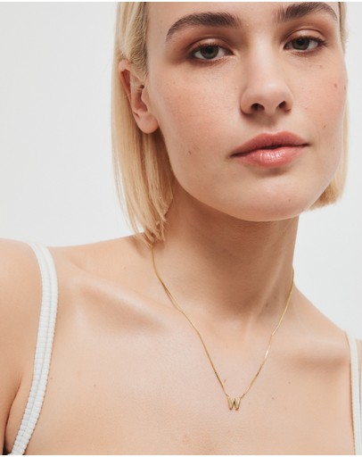 Witchery Sterling Silver Initial Necklace Gold