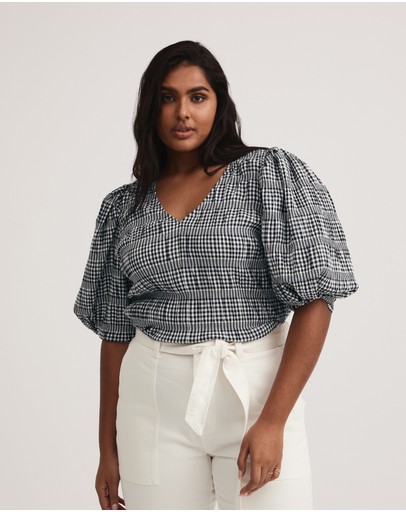 Witchery Seersucker Gingham Blouse