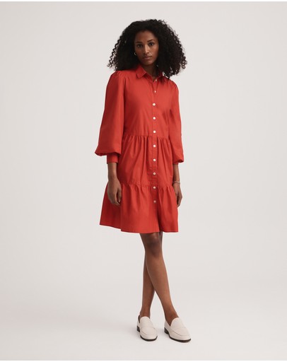 Witchery Cotton Poplin Tier Trapeze Dress