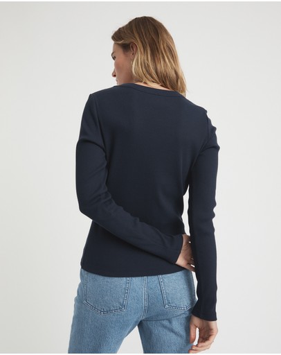 Witchery Long Sleeve Rib Top