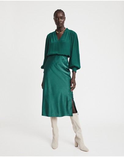 Witchery Viscose Dobby Pin Tuck Blouse