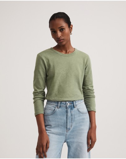 Witchery Linen Blend Long Sleeve Top