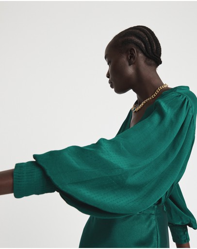 Witchery Viscose Dobby Pin Tuck Blouse