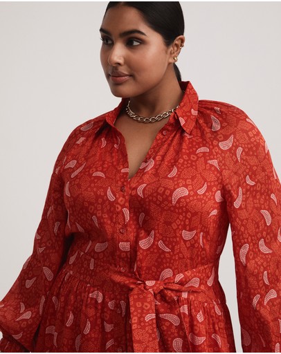 Witchery Linen Silk Trapeze Dress