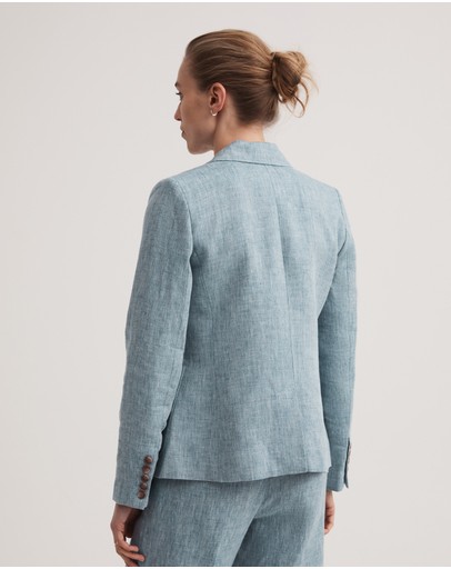 Witchery Yarn Dye Linen Single Breasted Blazer