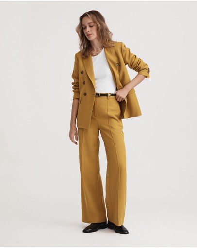 Witchery Linen Blend Double Breasted Blazer