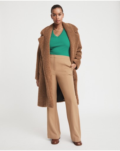 Witchery Cotton V Neck Rib Top