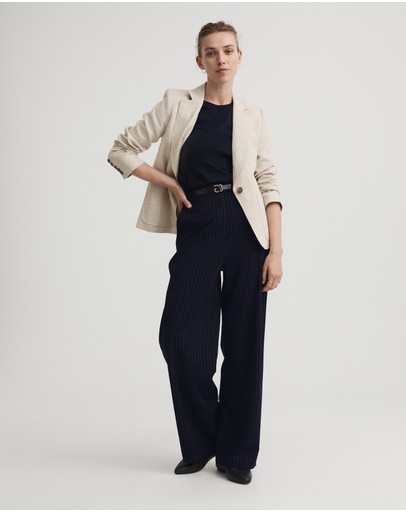 Witchery Yarn Dye Linen Single Breasted Blazer