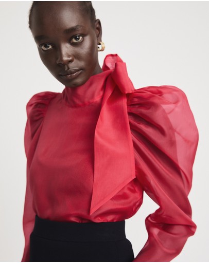 Witchery Silk Tie Neck Blouse