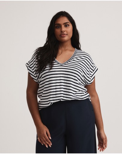 Witchery Linen V Neck Tee