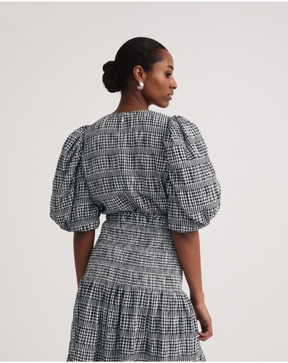Witchery Seersucker Gingham Blouse