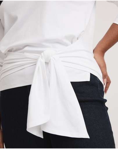 Witchery Cotton Tie Long Sleeve Top