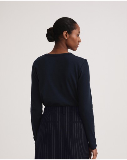 Witchery Linen Blend Long Sleeve Top