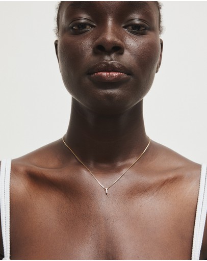 Witchery Sterling Silver Initial Necklace Gold