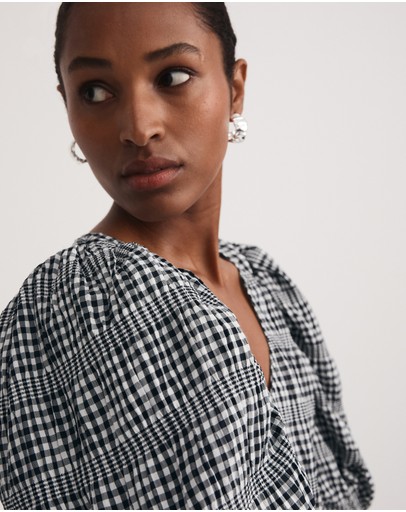Witchery Seersucker Gingham Blouse