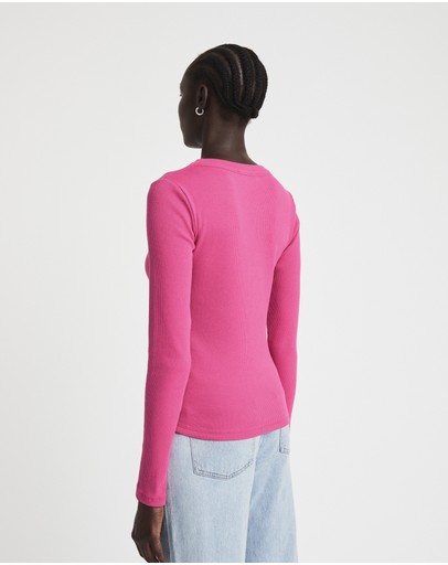 Witchery Long Sleeve Rib Top