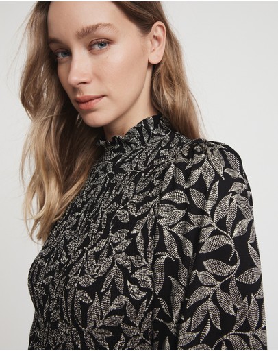 Witchery High Neck Shirred Top