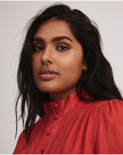 Witchery Linen High Neck Blouse