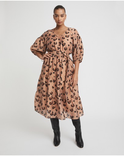 Witchery Ocelot Print Drop Shoulder Dress
