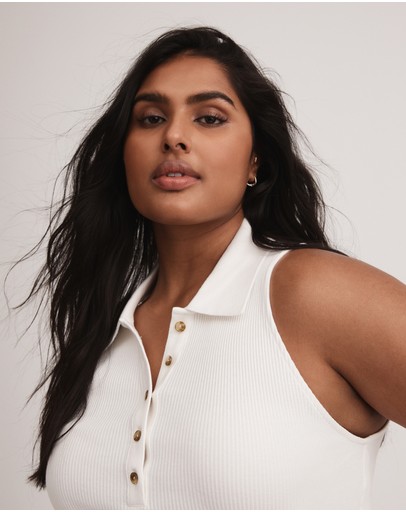 Witchery Cotton Rib Henley Tank