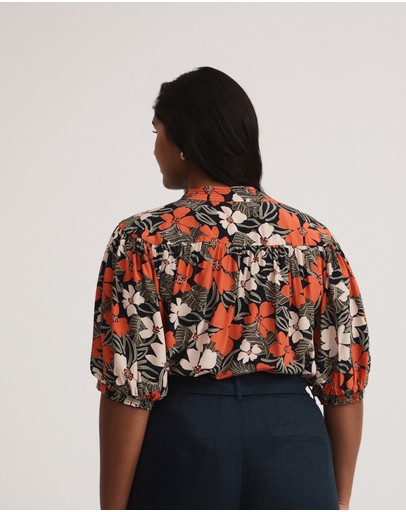 Witchery Tribal Floral Yoke Blouse