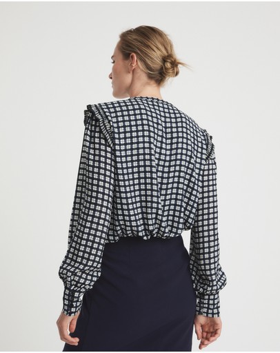 Witchery Check Pintuck Blouse