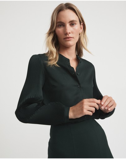 Witchery Pleat Sleeve Blouse