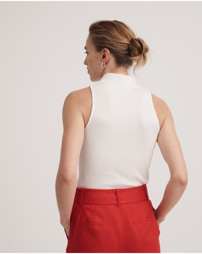 Witchery Cotton Rib Henley Tank