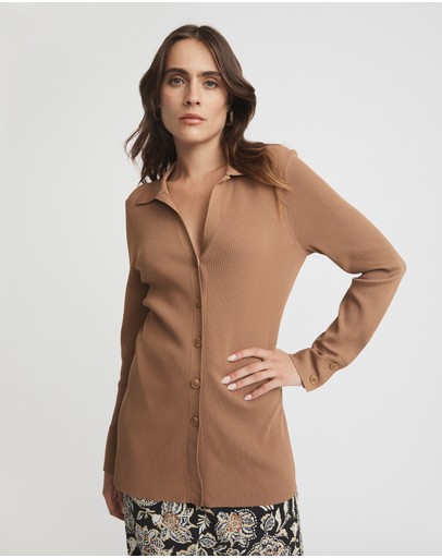 Witchery Long Line Button Knit