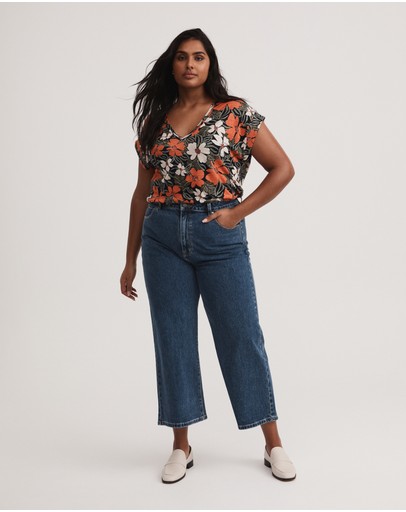 Witchery Tribal Linen V Neck Tee