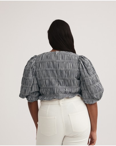 Witchery Seersucker Gingham Blouse