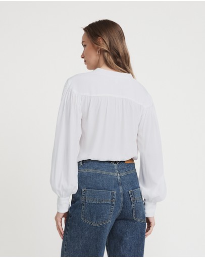 Witchery Viscose Dobby Pin Tuck Blouse