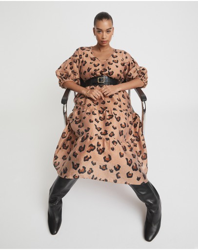 Witchery Ocelot Print Drop Shoulder Dress