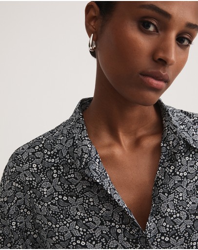 Witchery Silk Geo Scarf Shirt