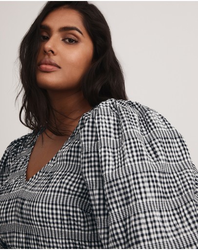 Witchery Seersucker Gingham Blouse