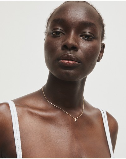 Witchery Sterling Silver Initial Necklace Gold