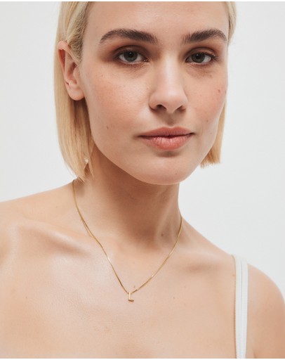 Witchery Sterling Silver Initial Necklace Gold