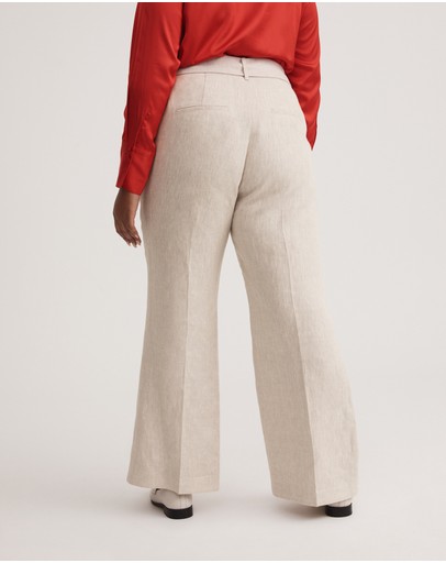 Witchery Yarn Dye Linen Belted Trouser