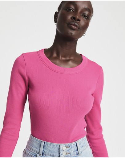 Witchery Long Sleeve Rib Top