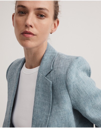 Witchery Yarn Dye Linen Single Breasted Blazer