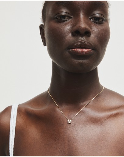 Witchery Sterling Silver Initial Necklace Gold