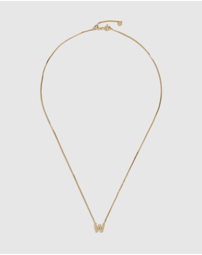Witchery Sterling Silver Initial Necklace Gold