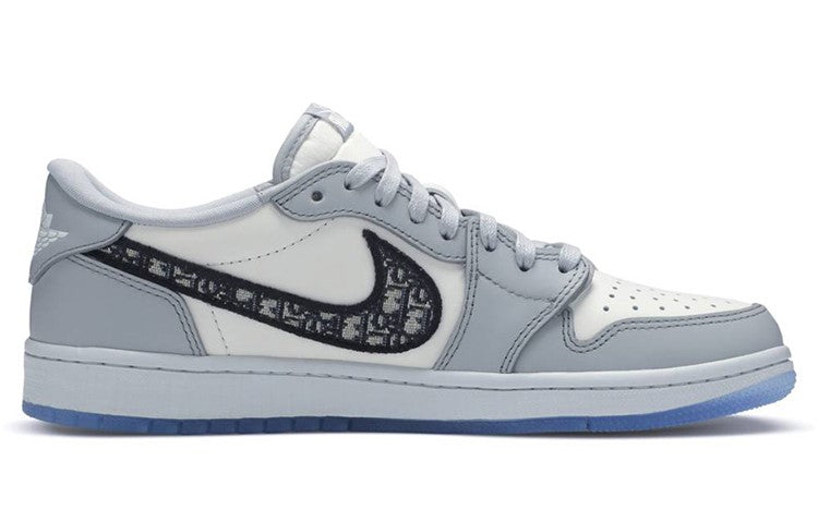 dior x air jordan 1 low white grey