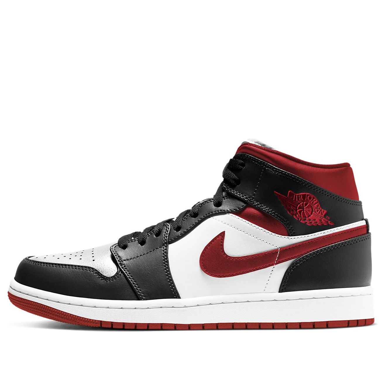 air jordan 1 mid black white gym red
