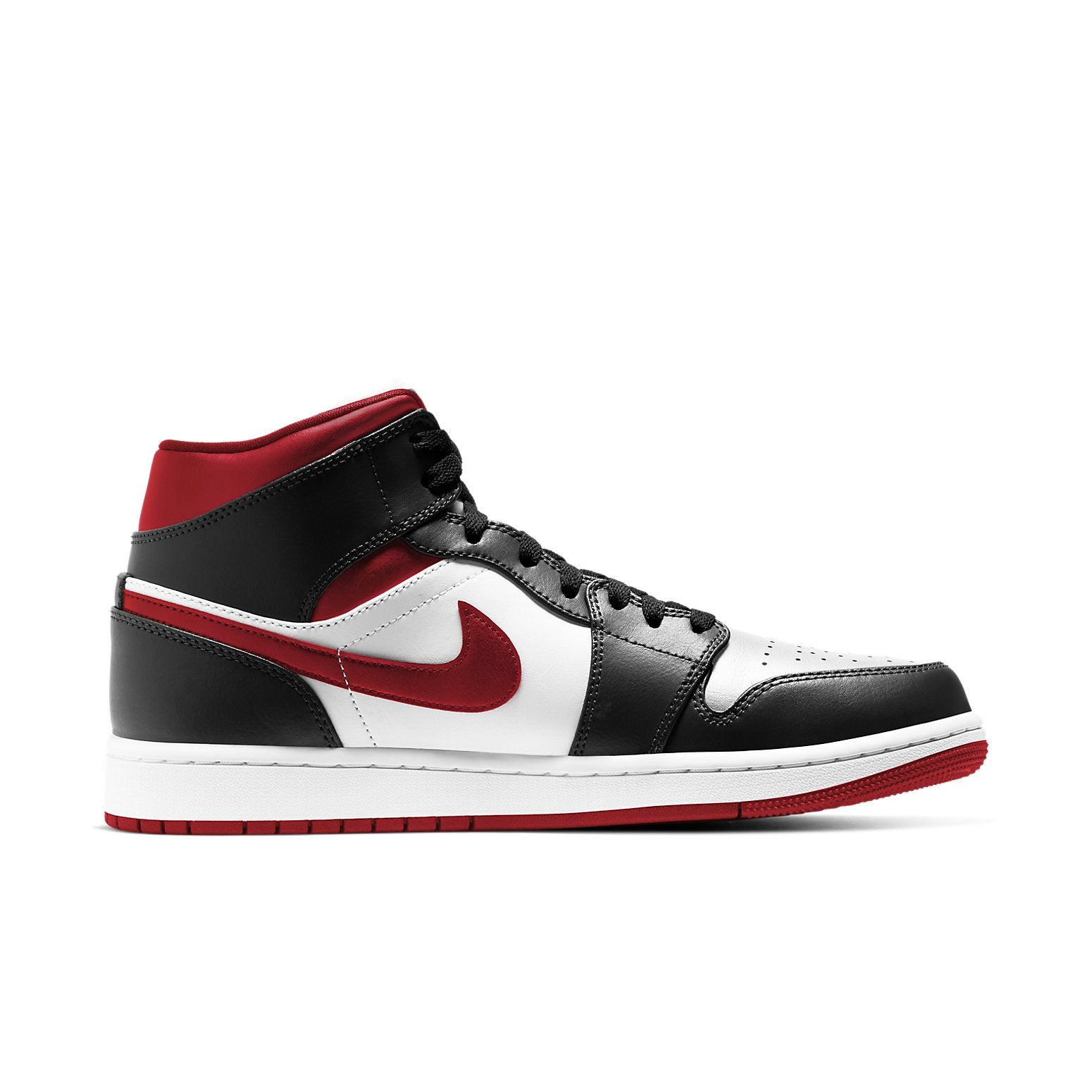 air jordan 1 mid black white gym red